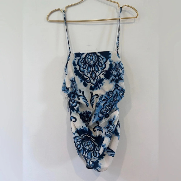 NWT Zara Paisley Floral Gathered Sleeveless Top - Picture 1 of 5